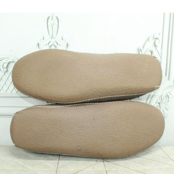 LL Bean Brown Leather Flannel Lined Handsewn Moccasin Slippers Size 11 M - Picture 9 of 9